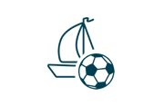 Ikona żaglówki i piłki nożnej